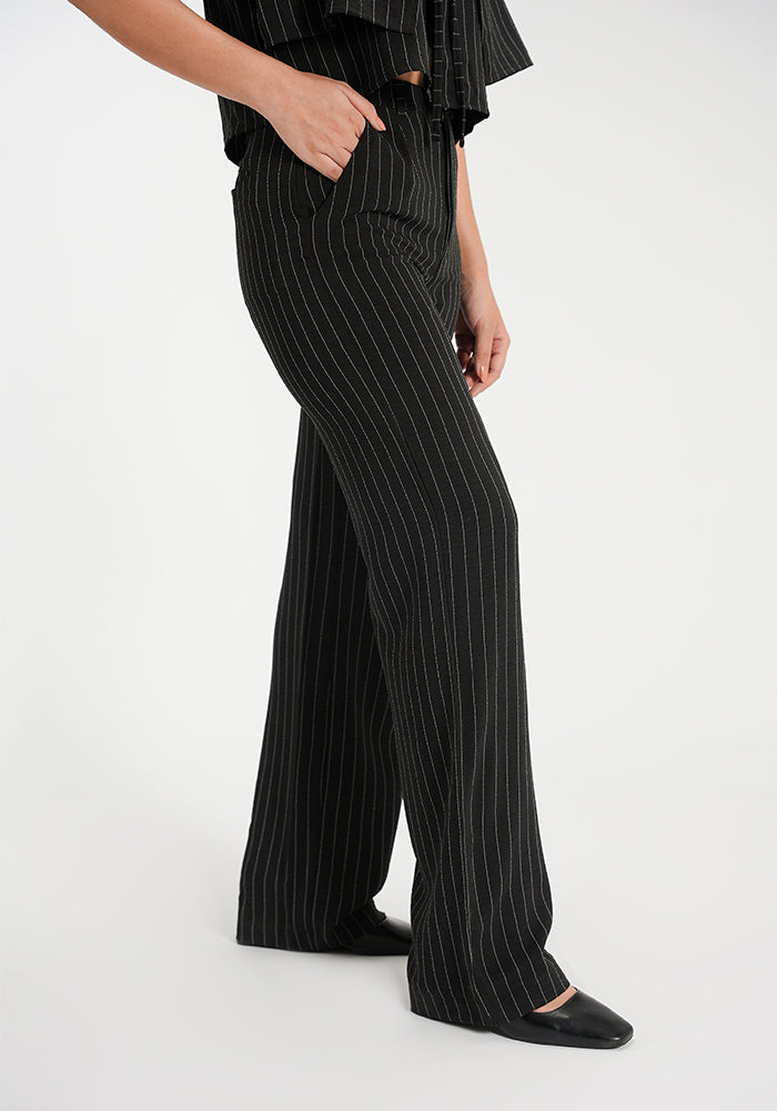 Pinstripe Wide Leg Pants