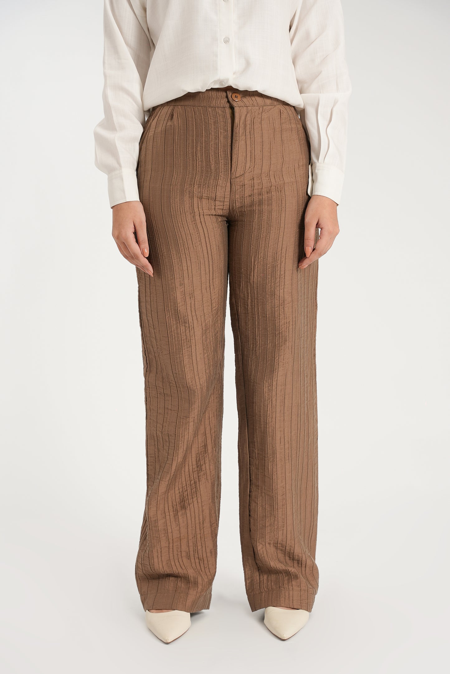 Pleated Fabric Pants