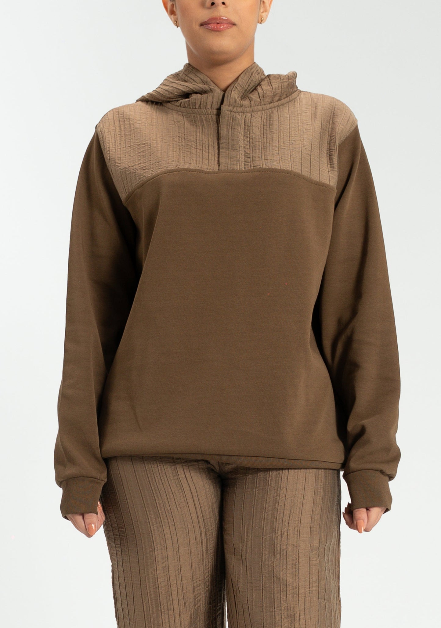 Hoodie - Textured Panel (Interlock)