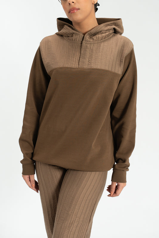 Hoodie - Textured Panel (Interlock)